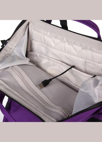 Рюкзак женский текстильный 20л на 1 отделение размер 28×40×18 см 124-05 USB фиолетовый Himawari (314808789)