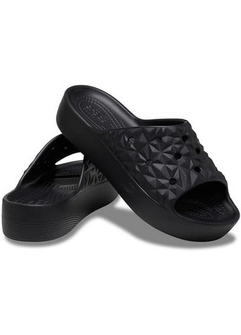 Крокси шльопанці на платформі Crocs Geometric Slide Black (316578768)