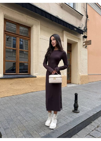 Коричнева повсякденний жіноча сукня з віскози Україна