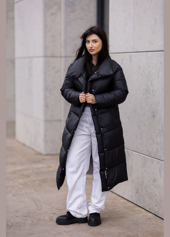 Черно-белое зимнее Женское зимнее длинное пальто трансформер 8998 трансформер Svidni