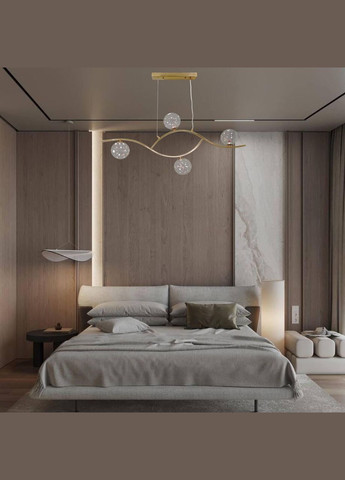 Бронзовая светодиодная люстра "Волна" (909-8078-4 BRZ+LED) No Brand (370070667)