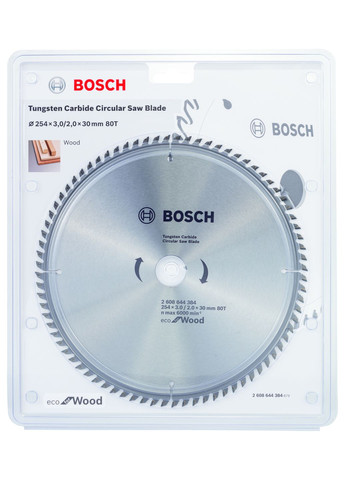 Пиляльний диск Eco for Wood (254x30x3 мм, 80 зубів) по дереву (23452) Bosch (267819132)