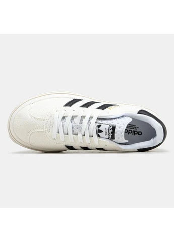 Белые летние кроссовки adidas gazelle bold white black адидас газель No Brand