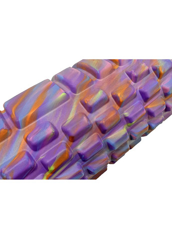 Масажний ролик Grid Roller 33 см v.1.1 Multi Фіолетовий EasyFit (362440872)