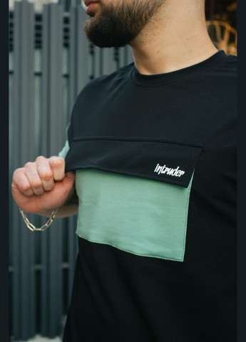 Чорна футболка '' чорно-м'ятна з коротким рукавом Intruder FreeDom