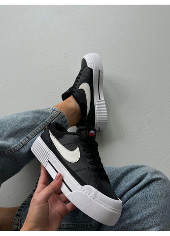 Чорні Осінні кросівки чоловічі nike court legacy lift black найк коурт легасі No Brand