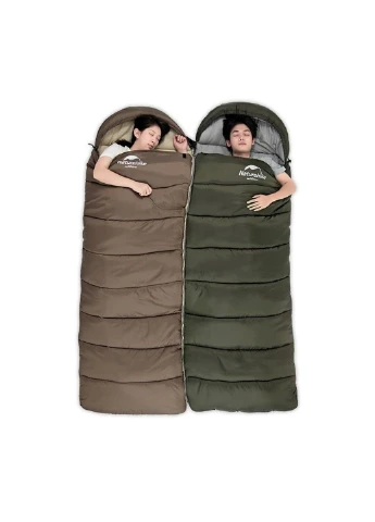 Спальний мішок з капюшоном Naturehike U250S NH20MSD07 (0°C) Лівий (Зелений) No Brand (332636961)