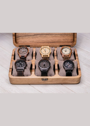 Цельная шкатулка для шести часов с персональным логотипом EcoWalnut (295443833)