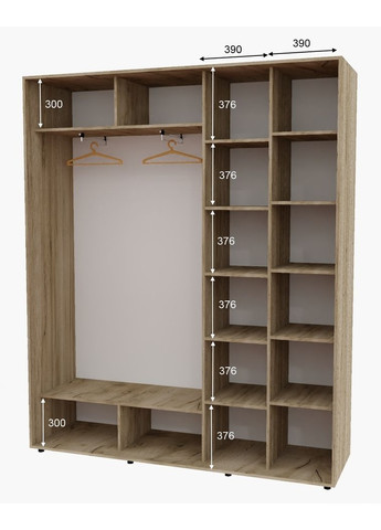 Шафа-купе дводверна 200*45*220 см Дуб крафт сірий 2 двері Дзеркало Алекса (356771697)