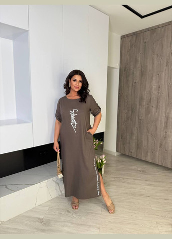 Коричневое платье No Brand