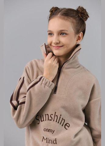 Бежевий демісезонний флісовий костюм з лампасами беж брючний IRmAS оверсайз