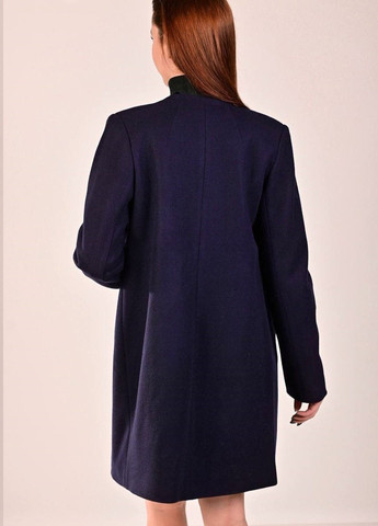 Синє демісезонне Жіноче пальто Sofi прямого крою на один гудзик FS