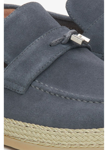 Серые лоферы, цвет серый Estro