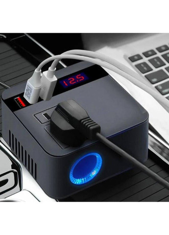 Автомобільний інвертор-перетворювач AC/DC з 12В/24В на 220В/120W + LCD (екран) 3хUSB No Brand (332637235)