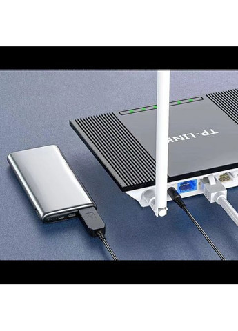 Кабель для роутера от повербанка с преобразователем на 12V, DC 2.1x5.5mm, USB 5V-->12V, 1м Кабель повышения напряжения Metr+ (305686015)