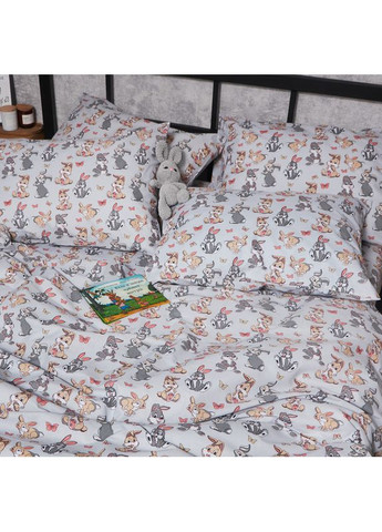 Комплект постільної білизни Бязь Gold Люкс «» Полуторний 143х210 наволочки 2х70х70 (MS-820006072) Moon&Star Bunny Dreams (356114210)
