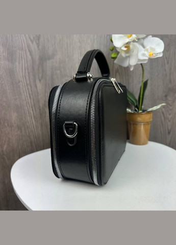 Жіноча замшева каркасна мінісумка, маленька сумочка з натуральної замші чорна No Brand (334730162)