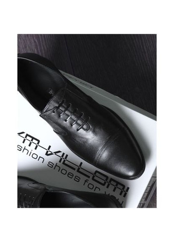 Черные классические кожаные туфли (имитация шнуровки) украина р. (vm-446602) Vm-Villomi