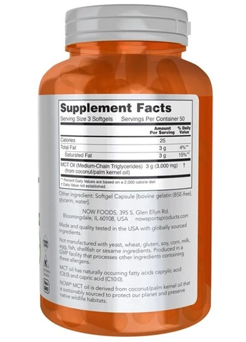 MCT OIL 1000 mg 150 Softgels Now Foods (362418838)