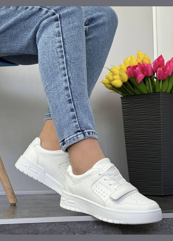 Жіночі молодіжні кросівки 1297 Білі No Brand білі демісезони (322874023)