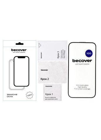 Скло захисне (711327) BeCover Apple iPhone 14 Pro 10D Black (366664430)