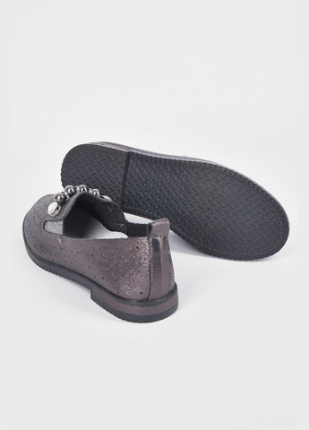 Коричневые туфли детские для девочки коричневого цвета без шнурков Let's Shop