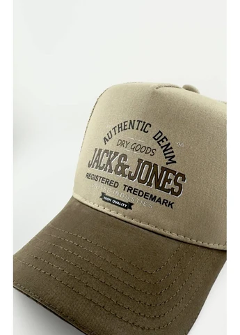 Бейсболка Тракер JACK & JONES із Сіткою, Бежева, Катон, Ручна Робота (Україна), S, M, L/XL No Brand бейсболка тракер (390034228)