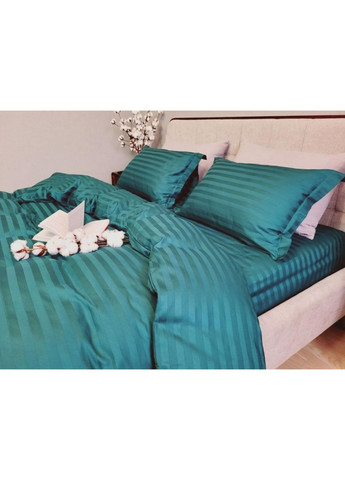 Постільна білизна DEEP EMERALD, сатин страйп 2/2см Двухспальний розмір, наволочки 50/70 No Brand (363193501)