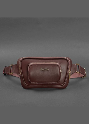 Кожаная поясная сумка-бананка Трапеция бордовая (A-027707) BlankNote (327874069)