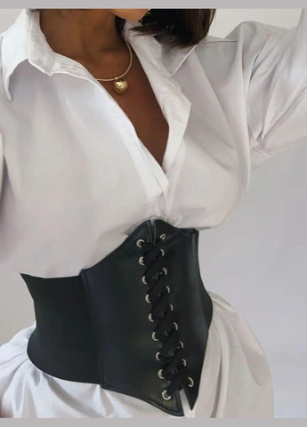 Корсет декоративный с легким утяжелением на липучке декоративная шнуровка черный No Brand Топ декоративний (324625738)