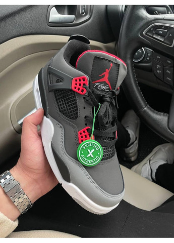 Белые демисезонные кроссовки мужские nike air jordan 4 infared найк аир джордан No Brand