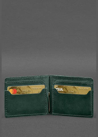 Шкіряне портмоне 13.0 затискач Зелений Crazy Horse (A-028271) BlankNote (328444777)