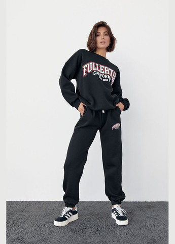 Женский спортивный костюм на флисе с принтом Fullerton California Liton (296909142)