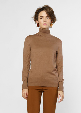 Коричневий зимовий светр жіночий коричневий Arber Roll-neck WW4 WTR-151
