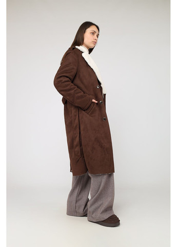 Темно-коричнева зимня дублянка жіноча колір темно-коричневий cb-00278625 Yuki