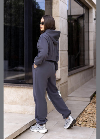 Спортивный костюм на флисе с коротким худи Fashion Girl (303263632)