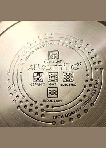 Чайник 5 л з нержавіючої сталі зі свистком Kamille (337170872)