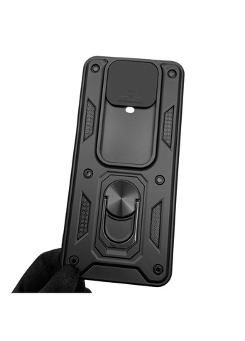 Чохол для Redmi Note 9 Pro броньований з кільцем підставкою зі шторкою на сяомі редмі нот 9 про чорний rg1 Xiaomi (366019386)