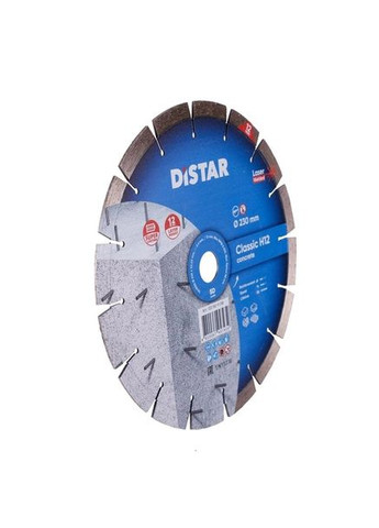 Алмазний диск відрізний для бетону 1A1RSS/C3-W 230x2.4/1.6х12x22.23-16 Сегментний диск для армобетону та цегл (10076) Distar (298574681)