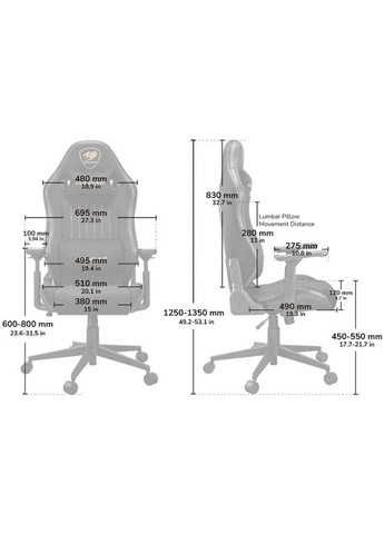 Крісло для геймерів EXPLORE ROYAL GRAY F Cougar (341679235)