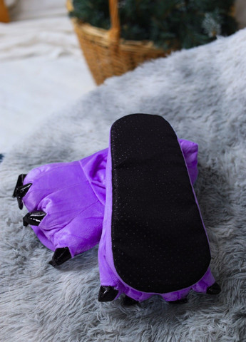 Капці домашні кігурумі плюшеві лапи дорослі фіолетові Lalapka (362490070)