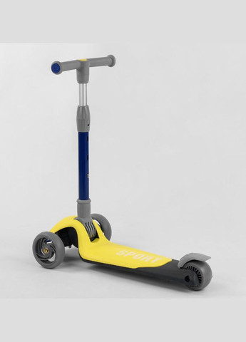 Самокат триколісний складне алюмінієве кермо колеса зі світлом Жовтий (F-55295) Best Scooter (301422399)