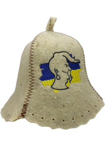 Шапка для бані та сауни з вовни козак на фоні прапора No Brand (371276268)