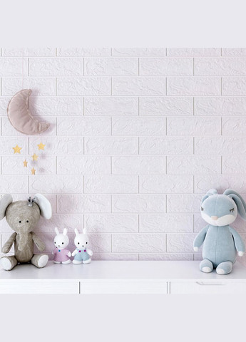 3D панель самоклеюча цегла Білий 700х770х5мм (001-5) SW-00000029 Sticker Wall (298284078)