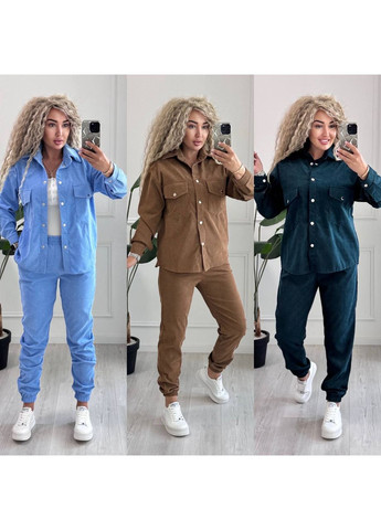 Костюм мікровельвет штани Джогери та сорочка на кнопках Україна (353378546)