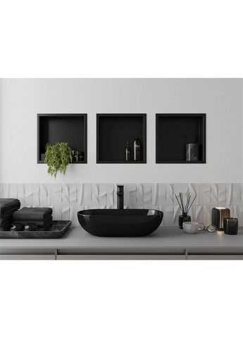 Полиця у ванну кімната вбудована чорна нержавіюча 30 см Nett YB-29 (352261569)