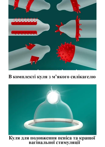 Презерватив с усиками RED DRAGON и с удлиняющим шариком OLO (284279130)