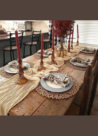 Бежевий раннер на стіл, 180×90 см, святковий декор для весілля, фотозони та сервірування No Brand (346591209)