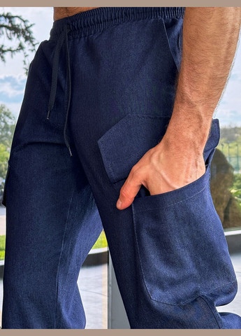 Темно-синие кэжуал летние брюки Tailer