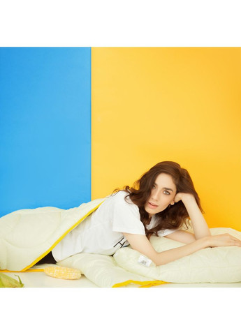 Одеяло летнее Попкорн евро 200х220 см с кукурузным наполнителем антиаллергенное молоко для лета IDEIA (367726612)